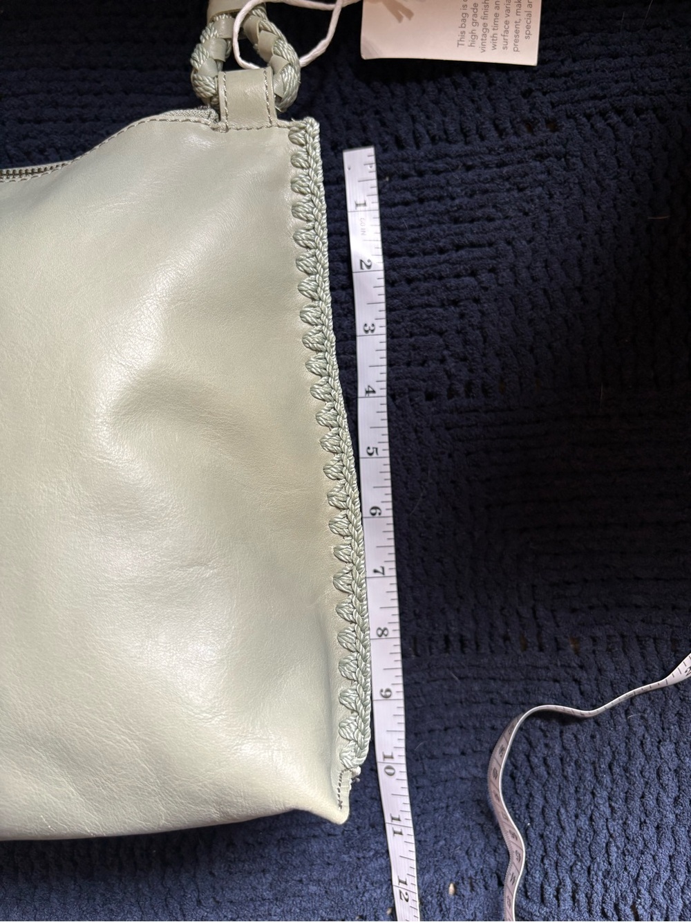 The Sak Mariposa Soft Leather Shoulder Bag Light Mint With Braided Strap - Picture 8 of 9